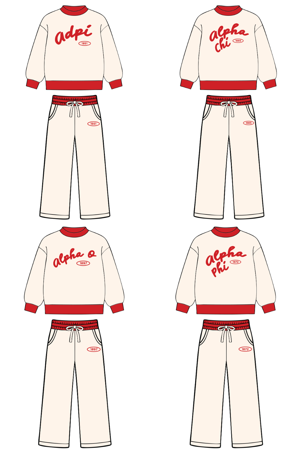 Pre-Order: Classic Cream & Red Mock Neck Set— Limited Release