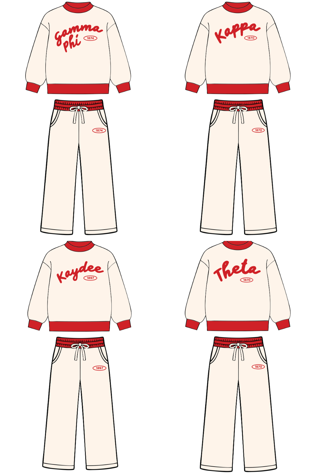 Pre-Order: Classic Cream & Red Mock Neck Set— Limited Release