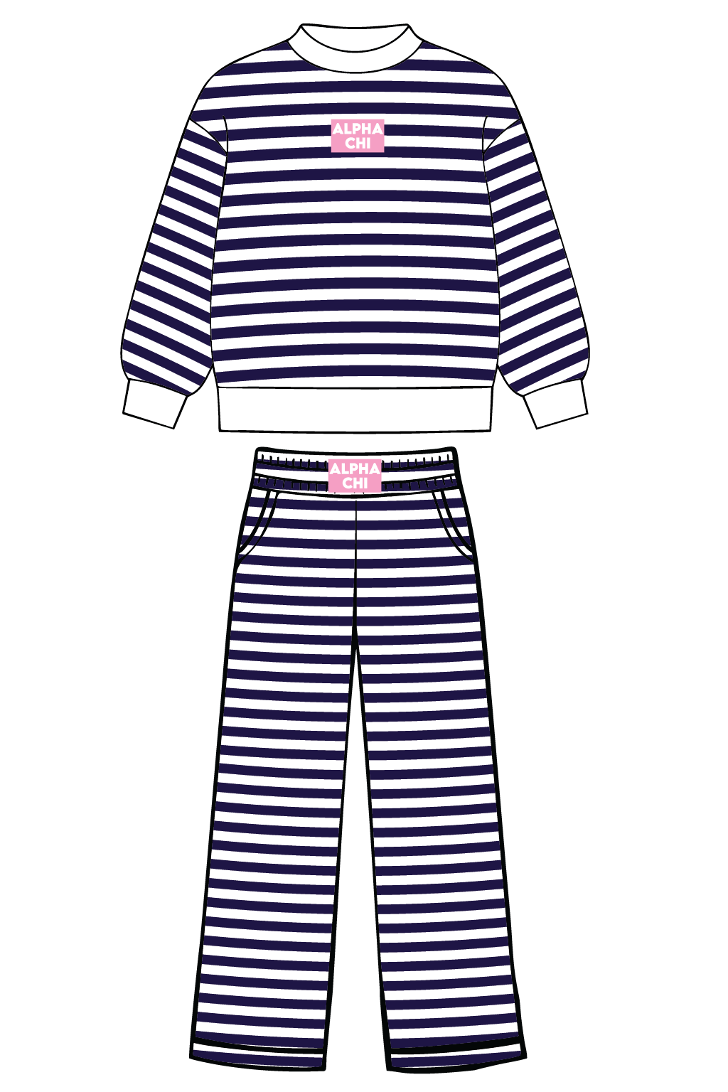 Pre-Order: Striped Mock Neck & Wide Leg Pant Set— Limited Release