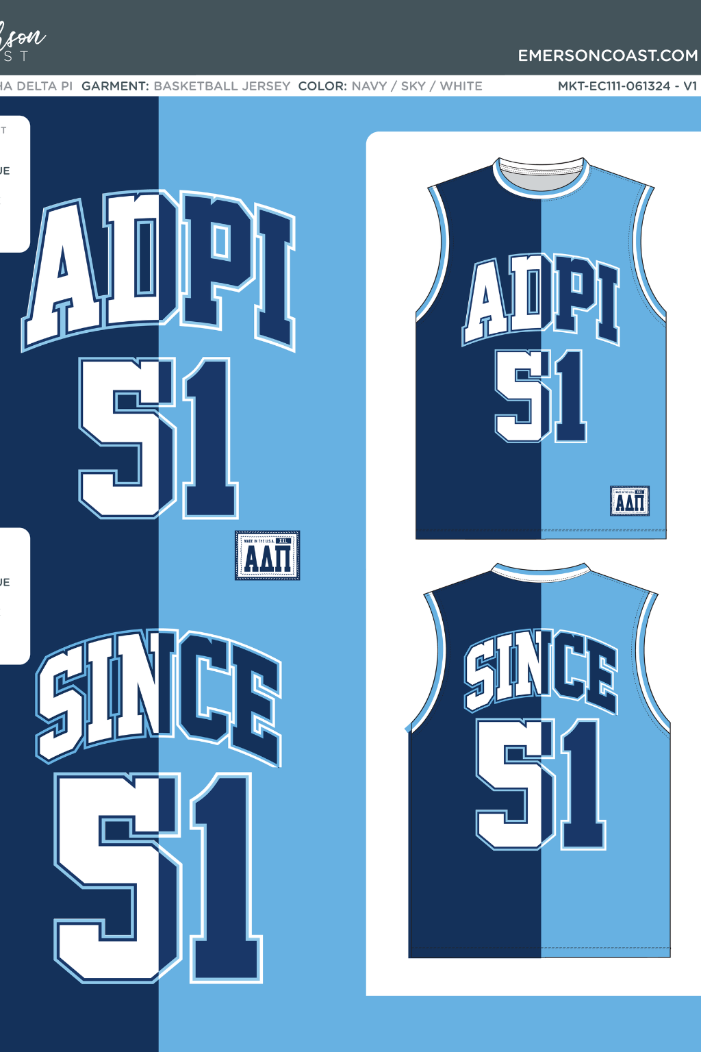 Alpha Delta Pi Basketball Jersey