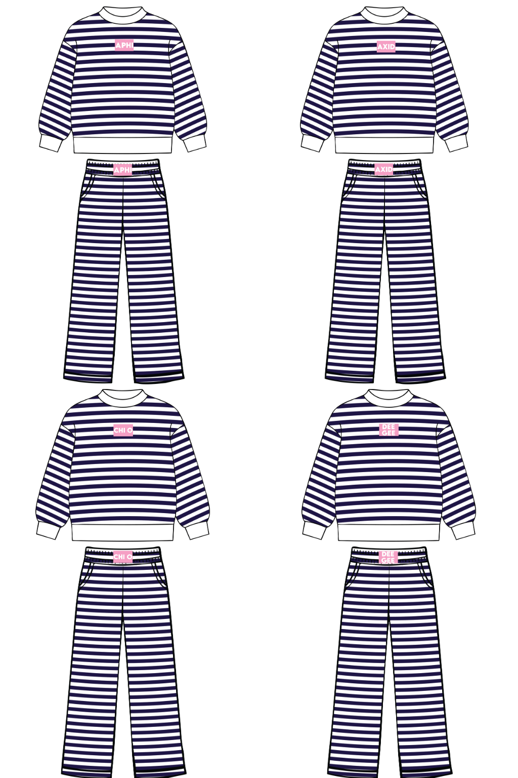 Pre-Order: Striped Mock Neck & Wide Leg Pant Set— Limited Release