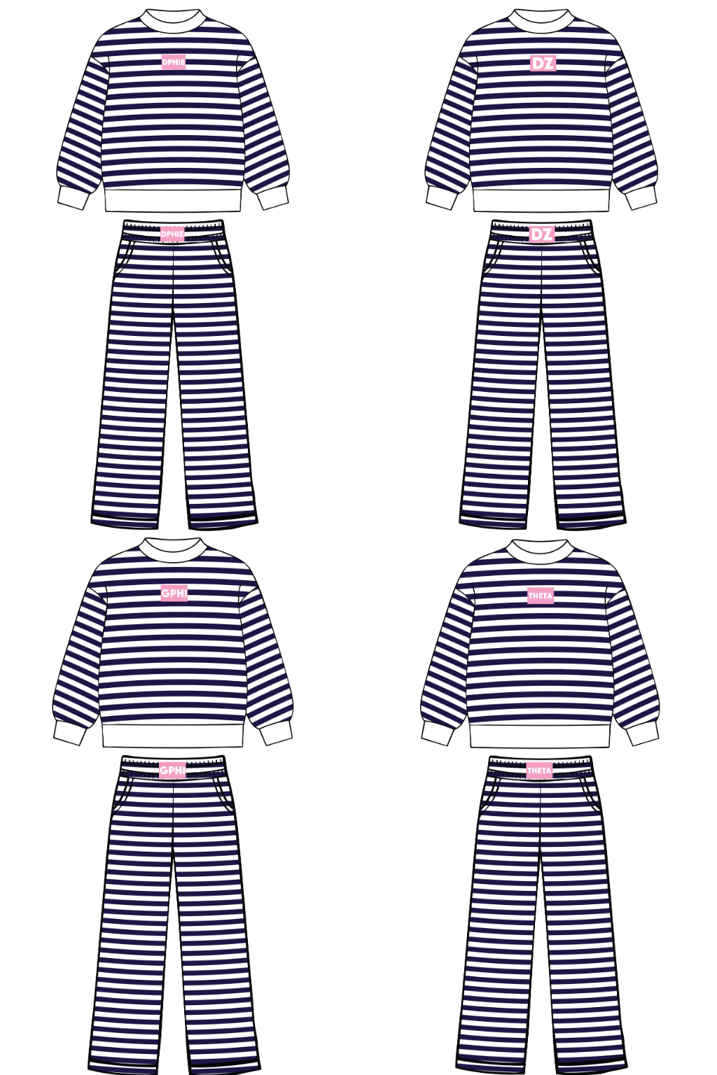 Pre-Order: Striped Mock Neck & Wide Leg Pant Set— Limited Release