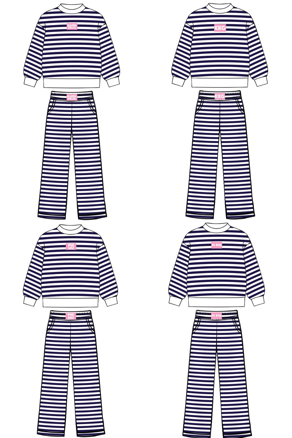 Pre-Order: Striped Mock Neck & Wide Leg Pant Set— Limited Release