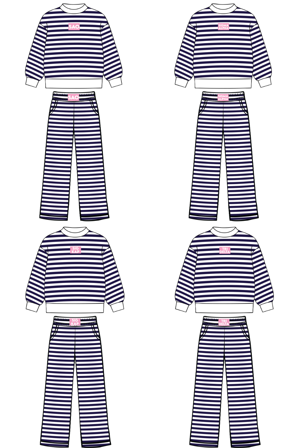 Pre-Order: Striped Mock Neck & Wide Leg Pant Set— Limited Release
