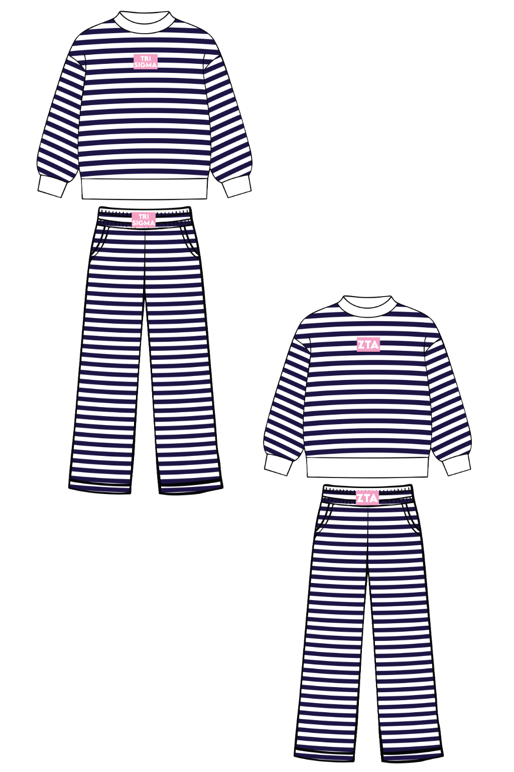 Pre-Order: Striped Mock Neck & Wide Leg Pant Set— Limited Release