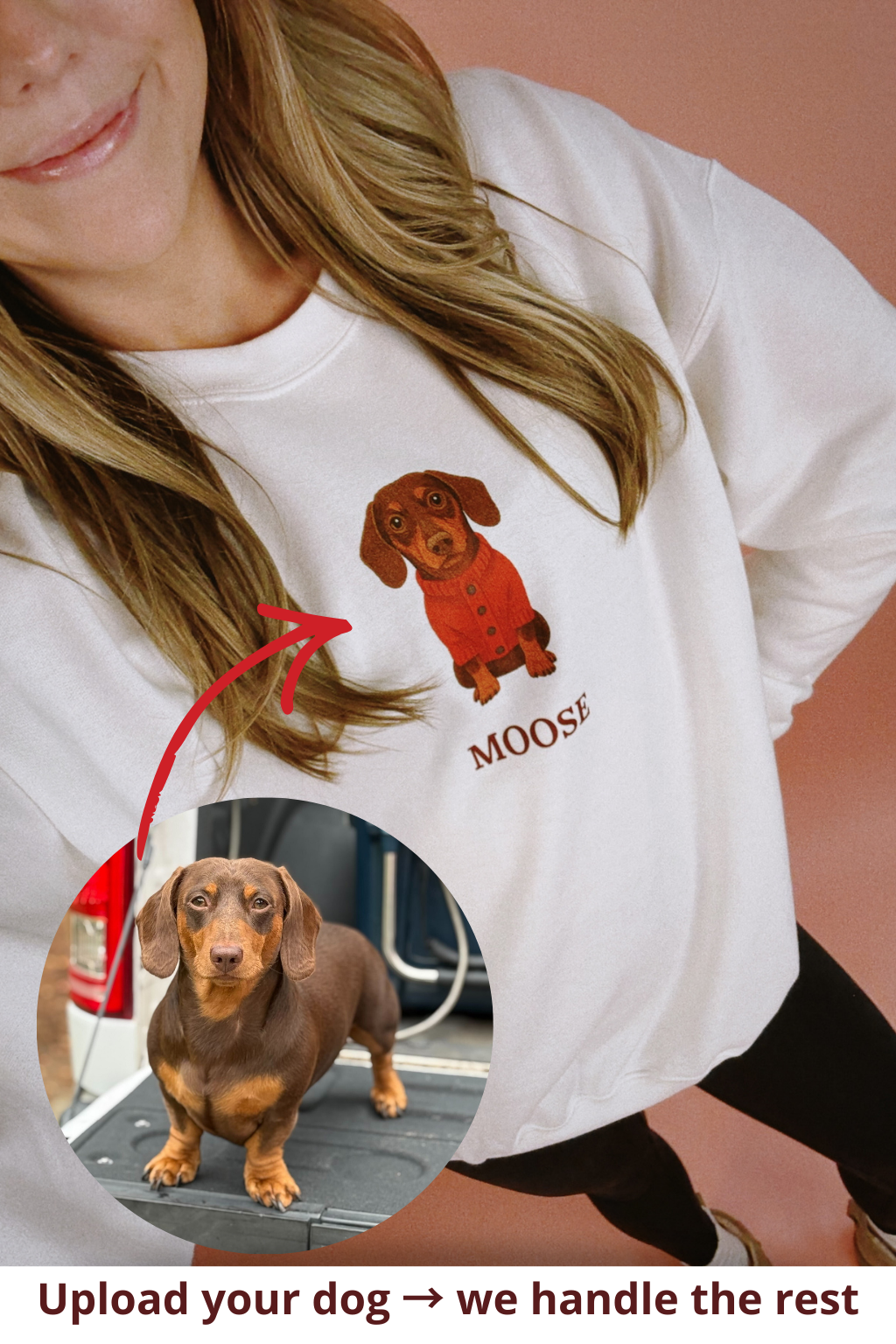 Custom Sweater Pup Portrait Crewneck