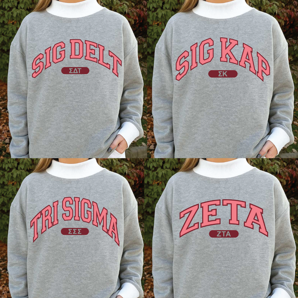 Gray Varsity Mock Neck Sweatshirt