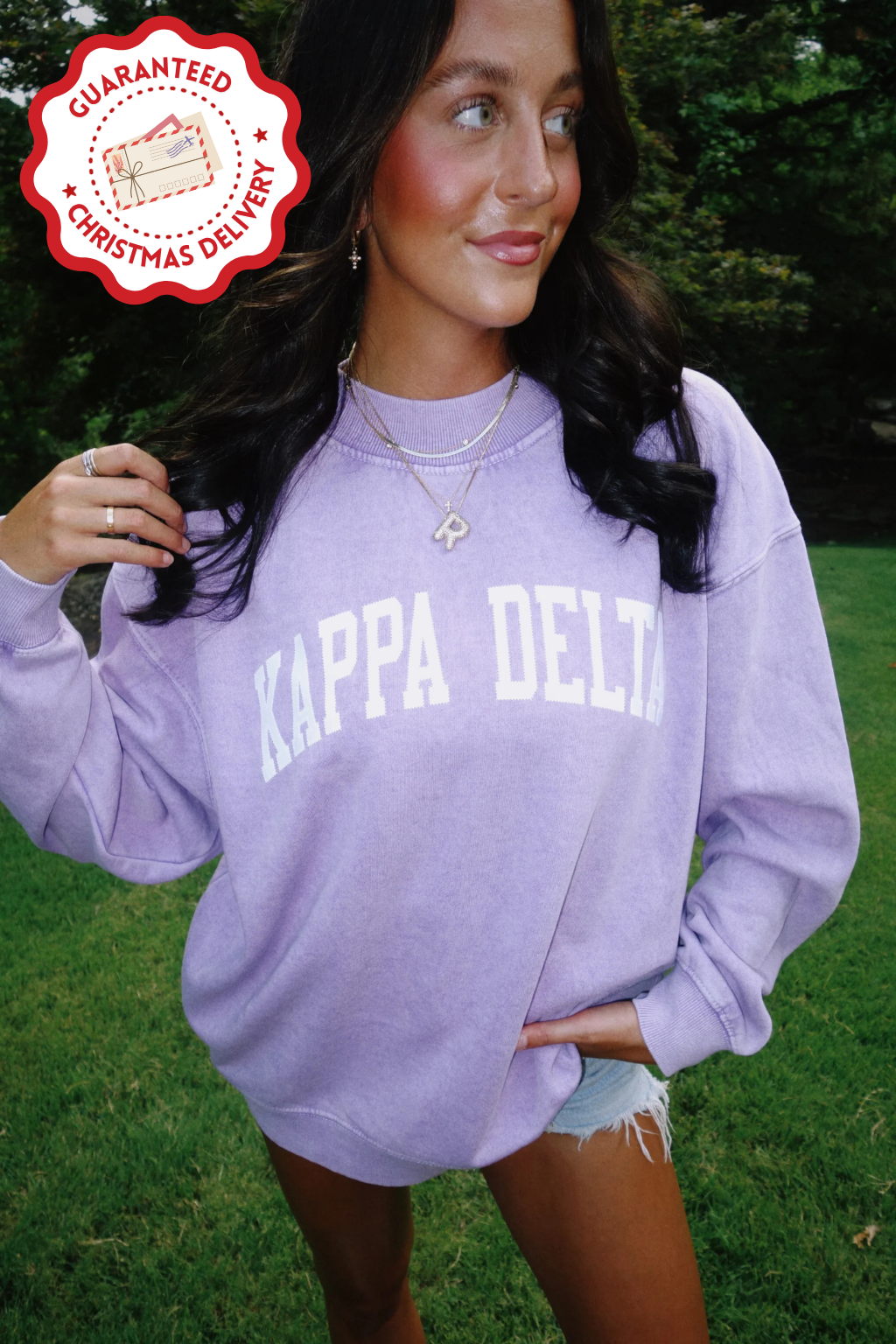 Purple Varsity Mock Neck Sweatshirt