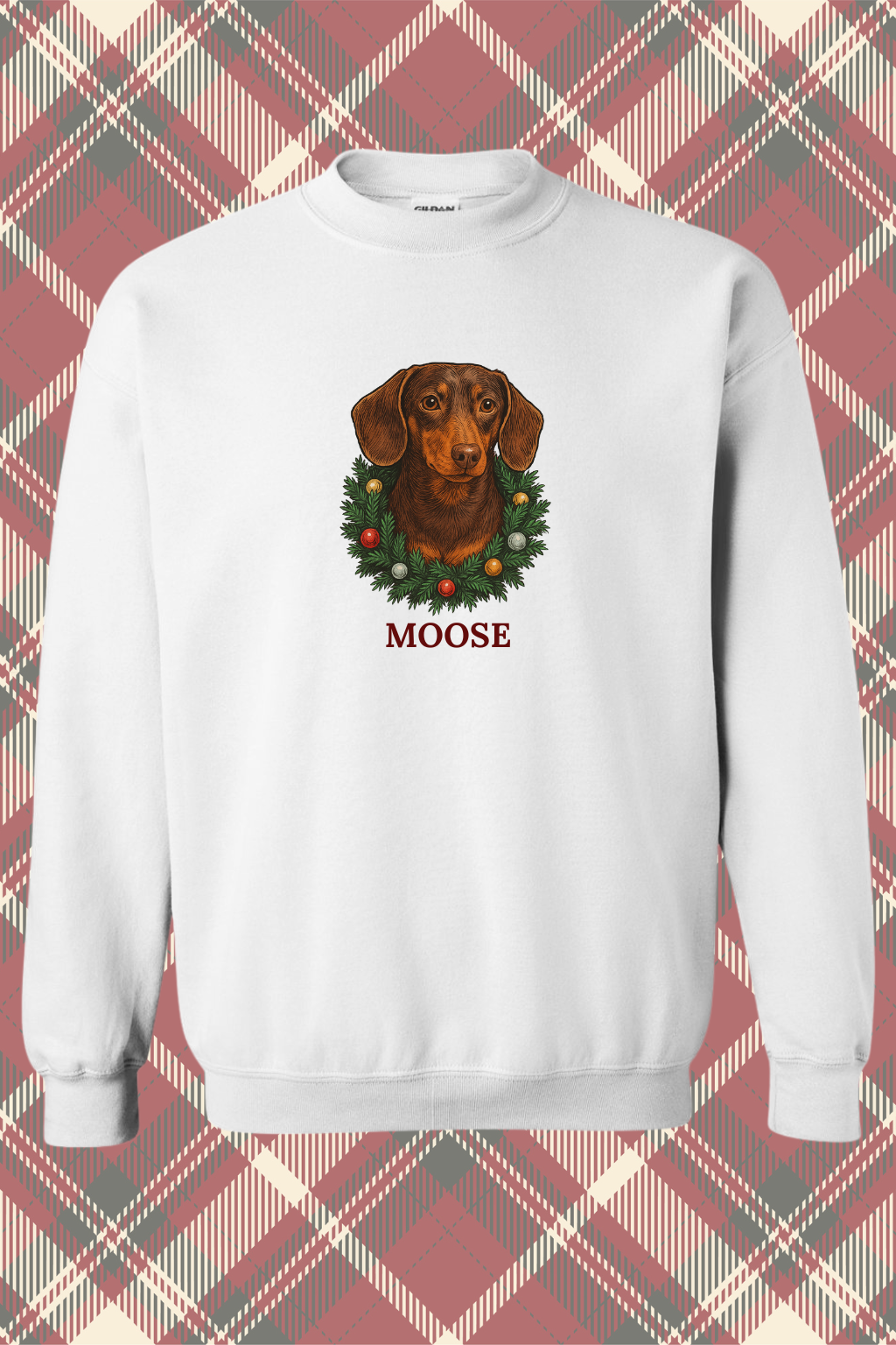 Custom Holiday Wreath Pet Portrait Sweatshirt