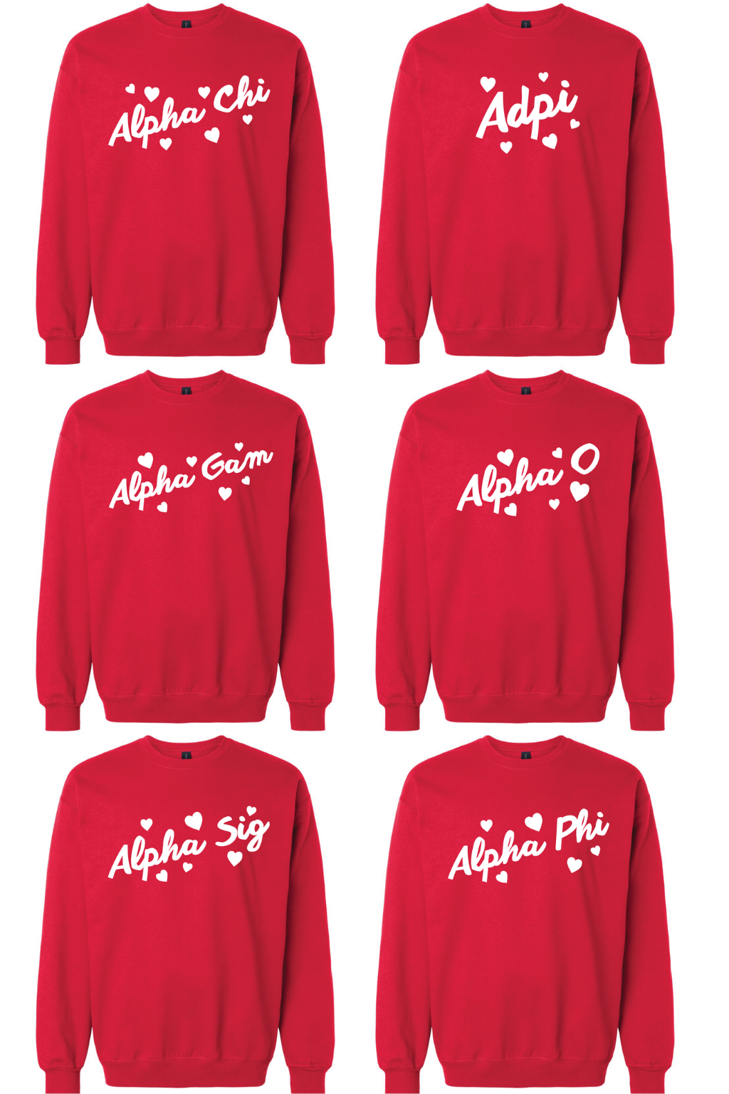 Pre-Order: Classic Red Hearts Crewneck— Limited Release