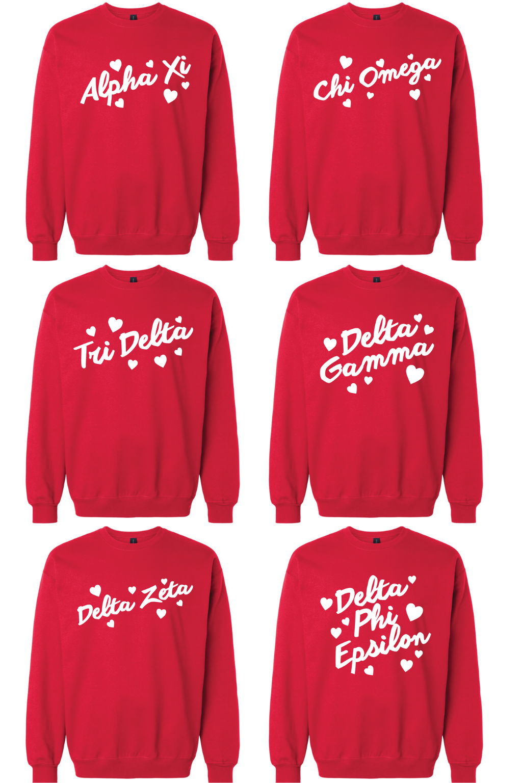 Pre-Order: Classic Red Hearts Crewneck— Limited Release