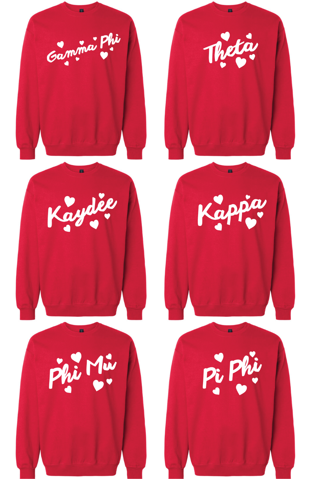 Pre-Order: Classic Red Hearts Crewneck— Limited Release