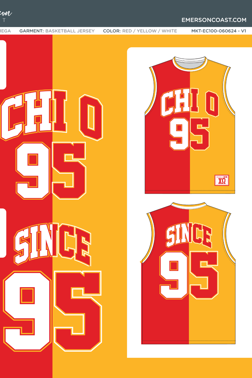 Chi Omega Basketball Jersey