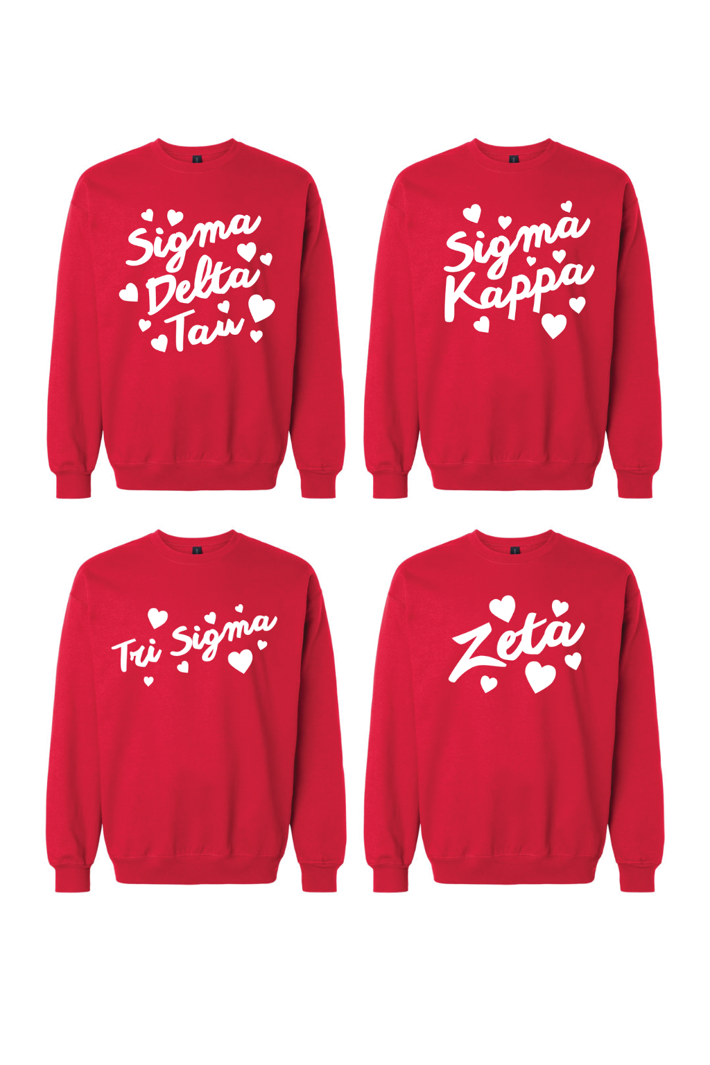 Pre-Order: Classic Red Hearts Crewneck— Limited Release