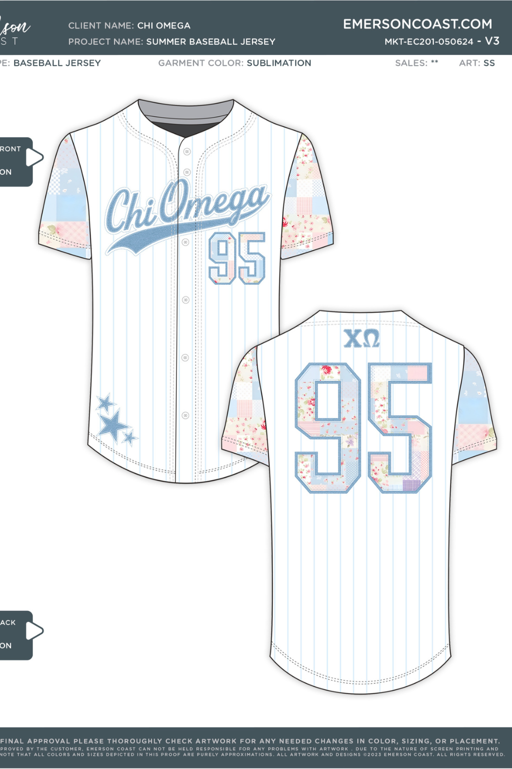 Chi Omega Baseball Jersey