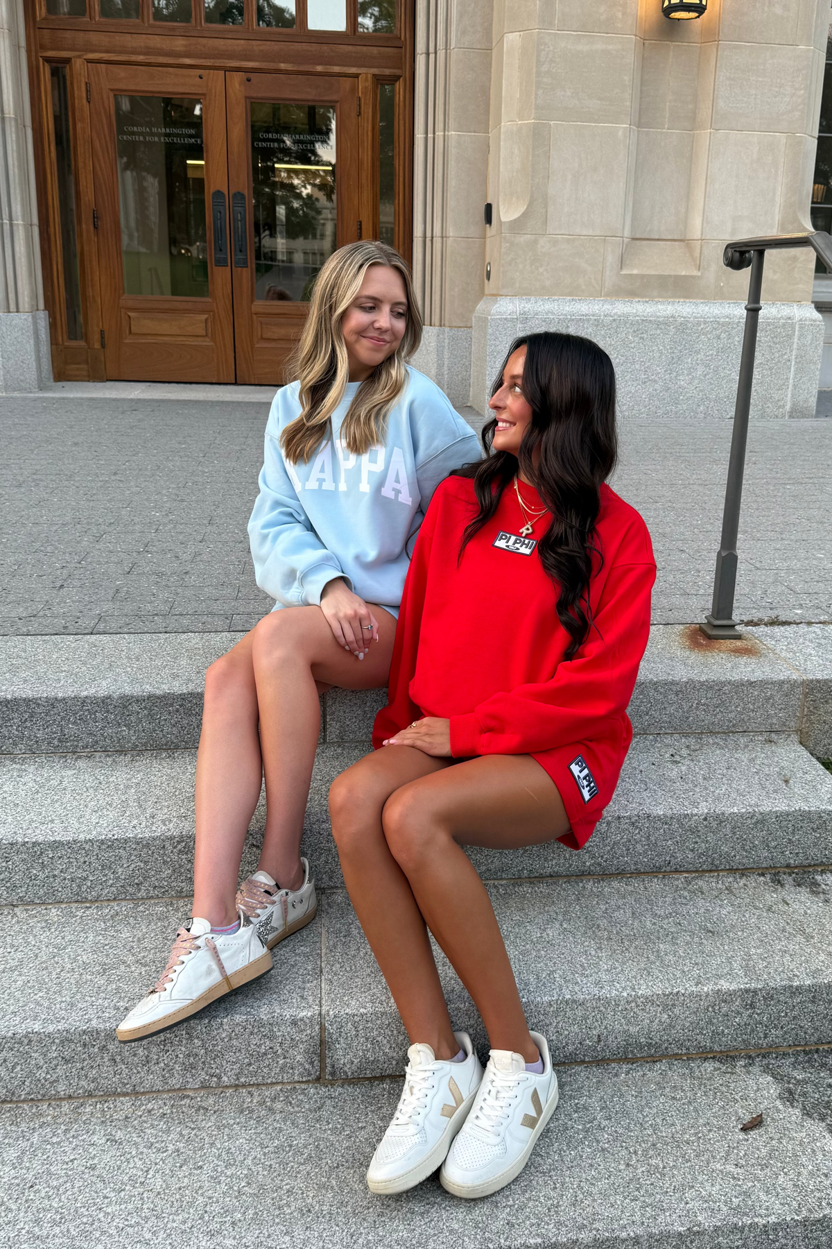 Red Patch Crewneck & Shorts Set