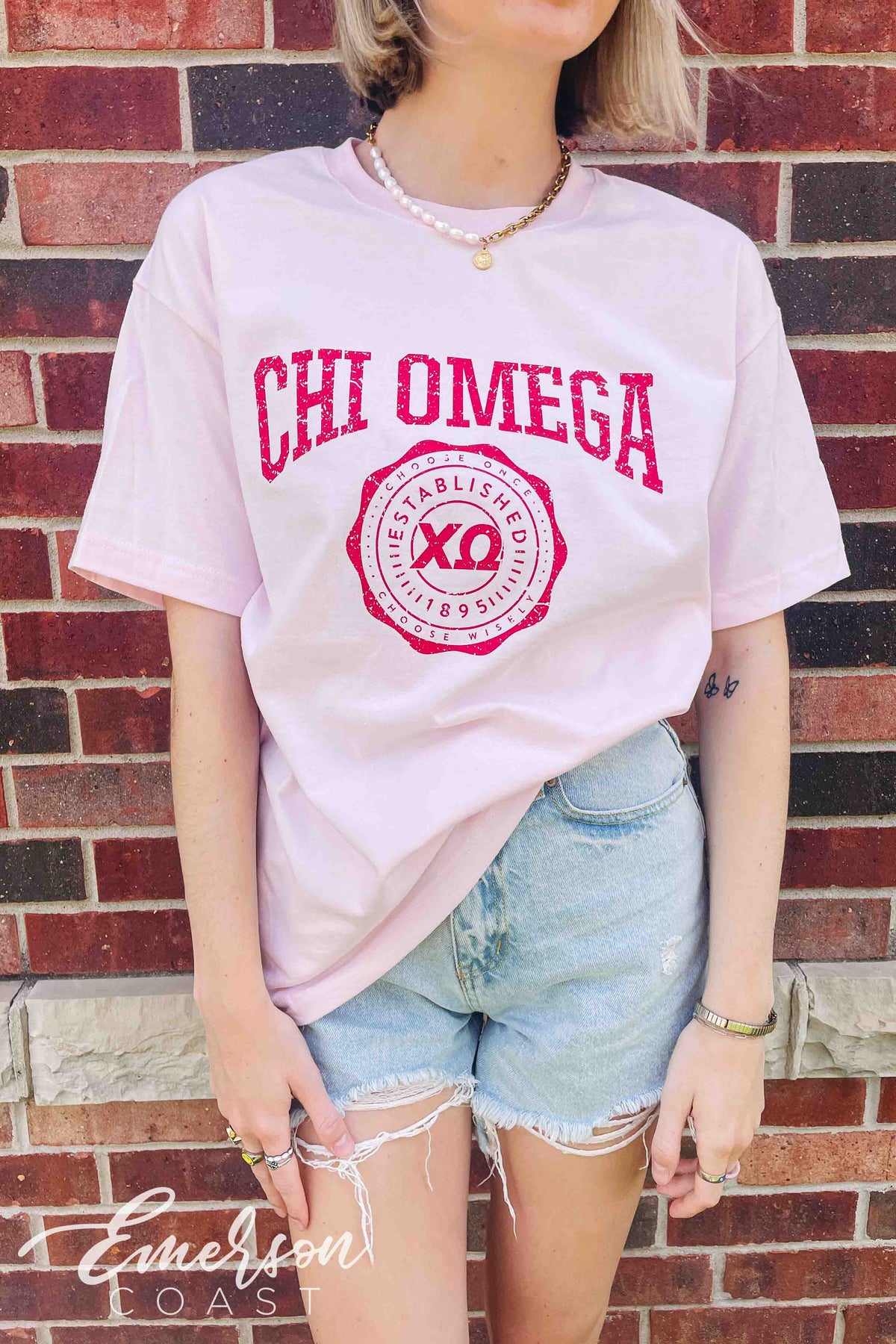 Chi Omega Varsity Vintage Tee