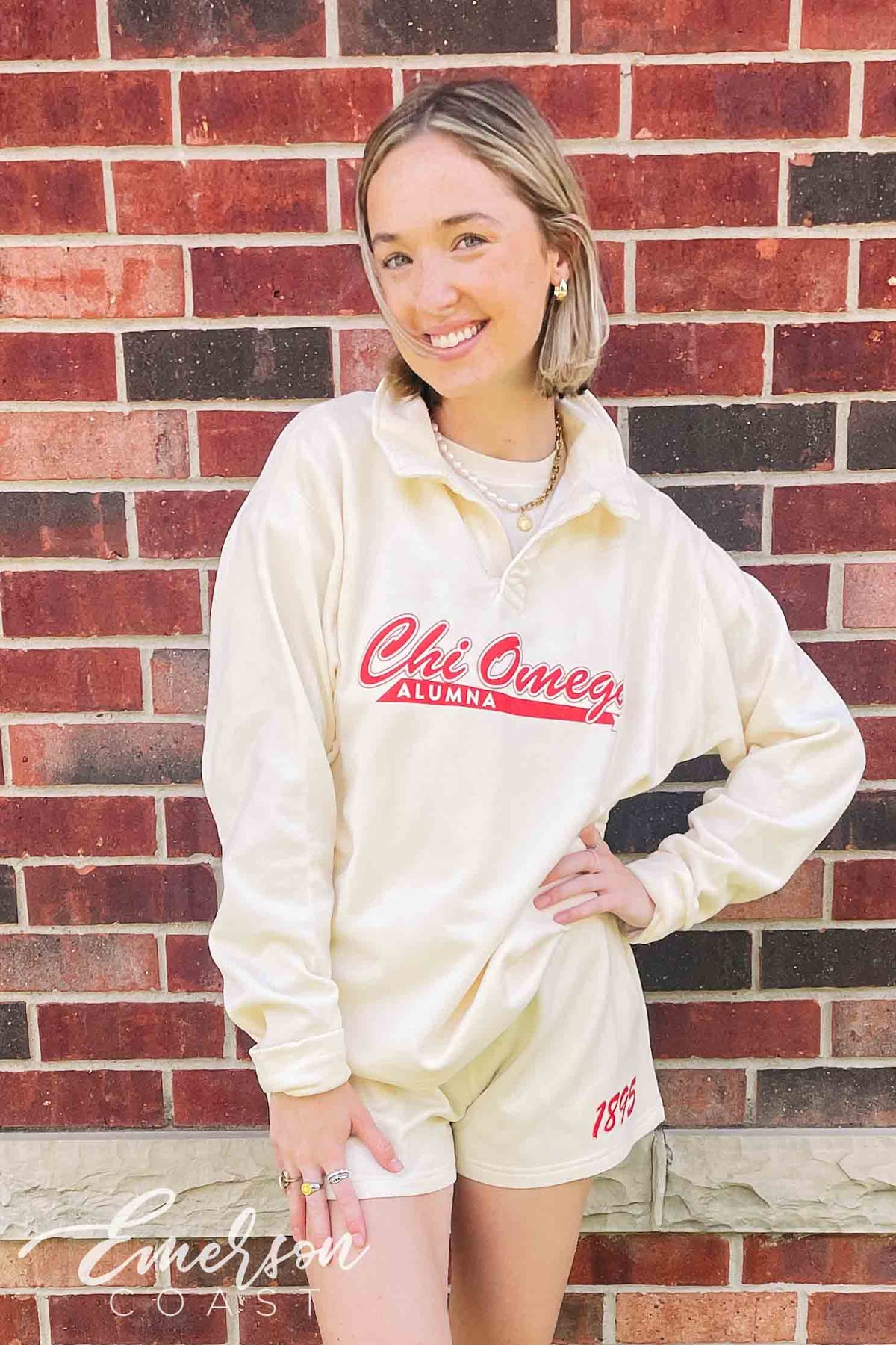 Chi Omega Alum Collared Crew