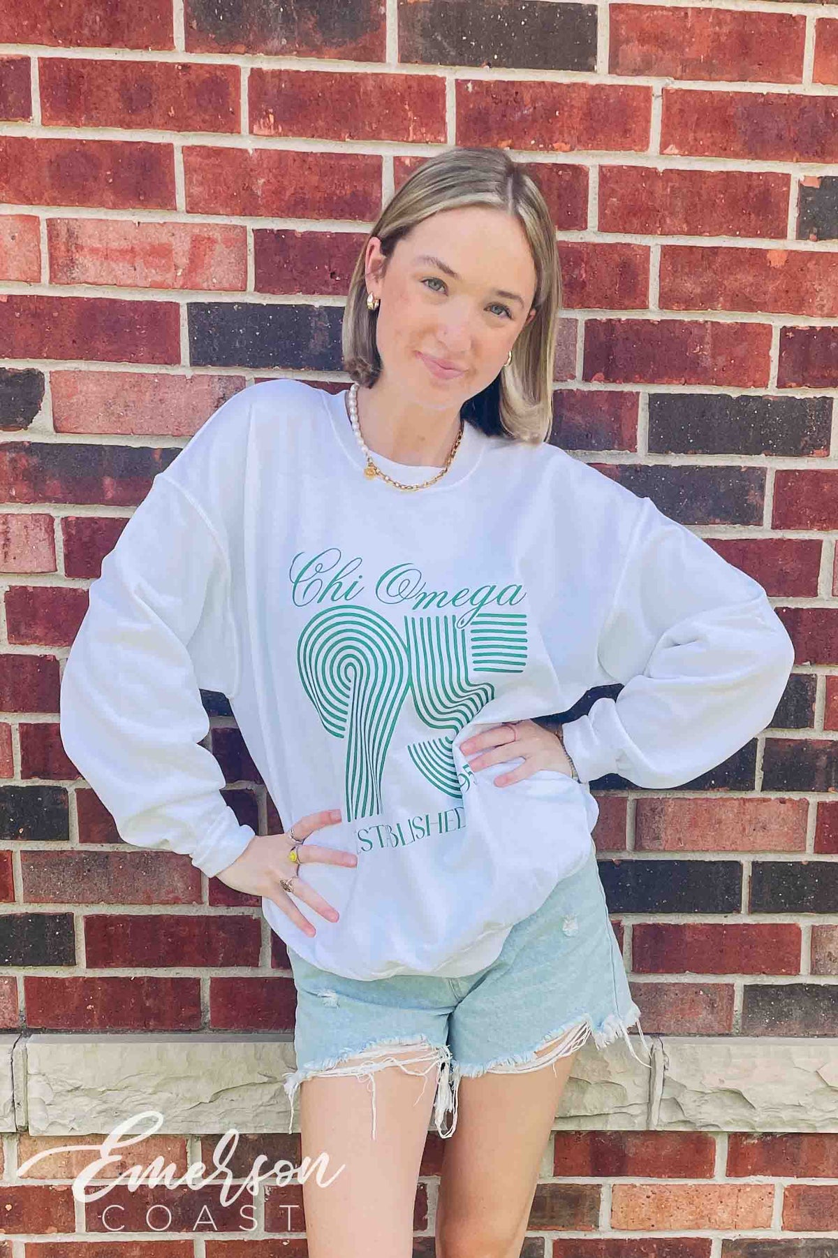 Chi Omega White Sweatshirt