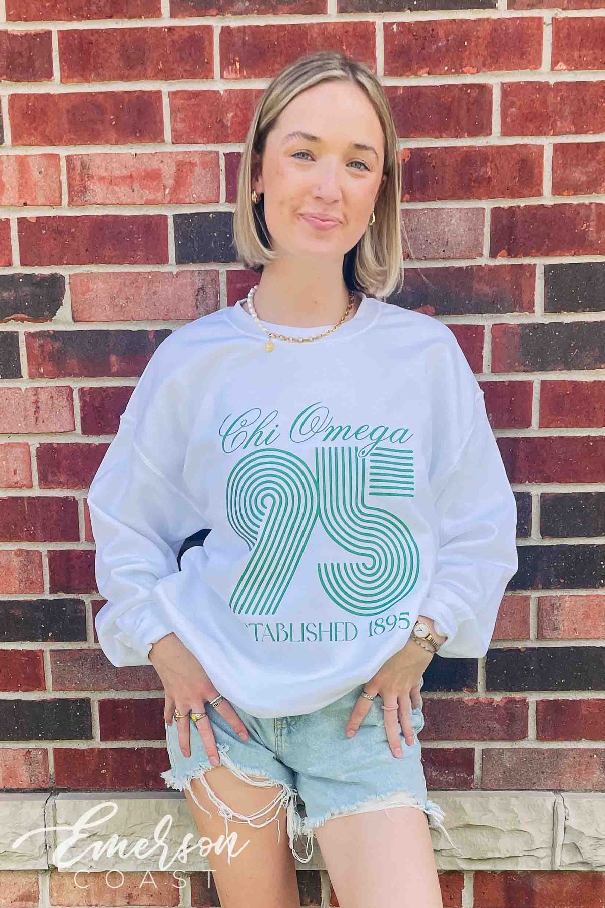 Chi Omega White Sweatshirt