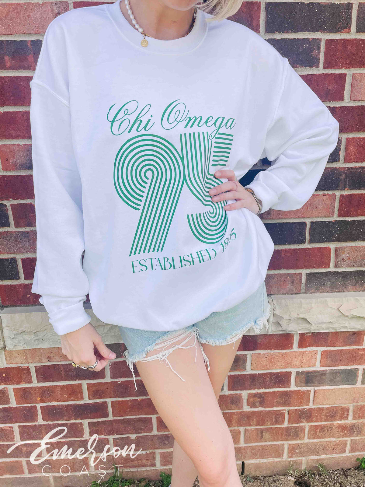 Chi Omega White Sweatshirt