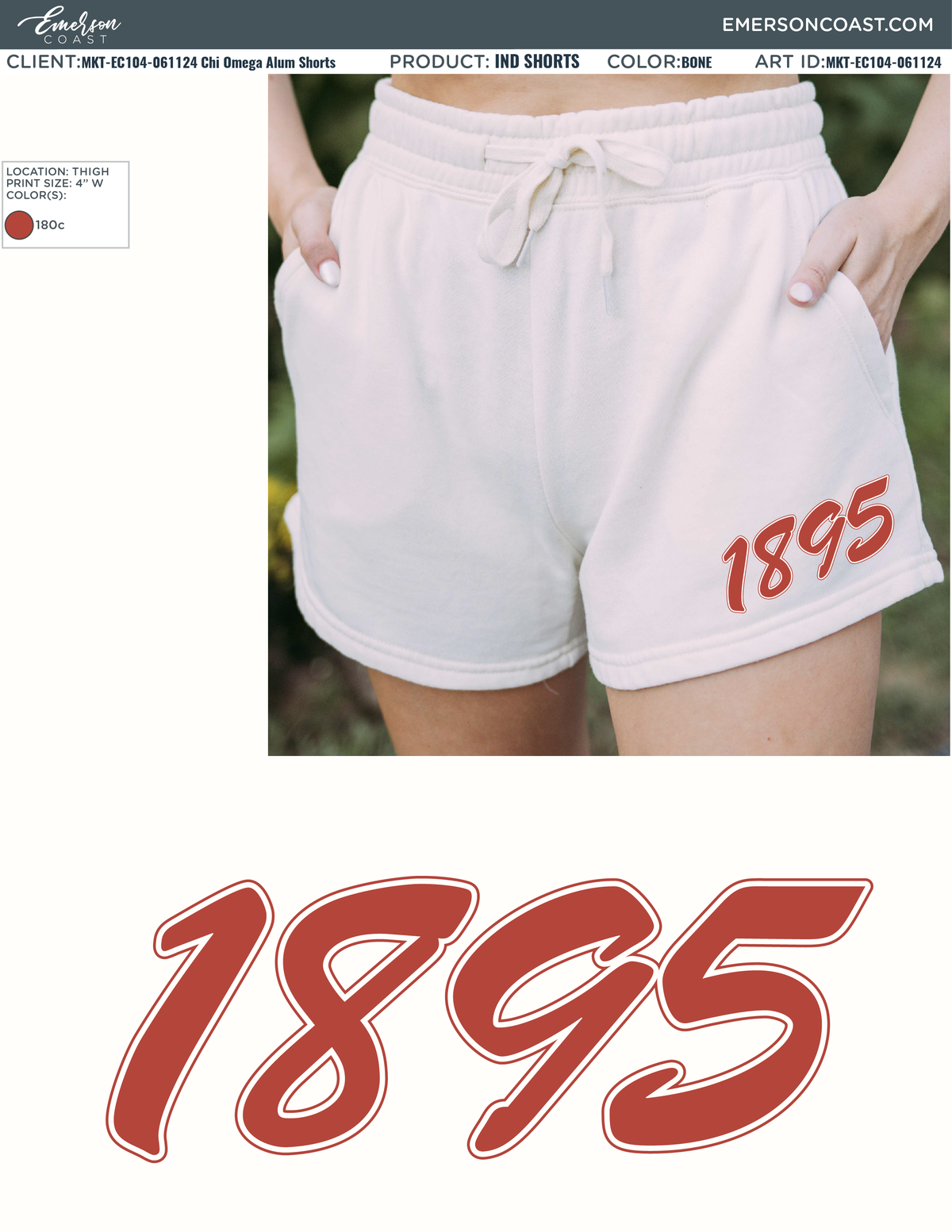 Chi Omega 1895 Shorts