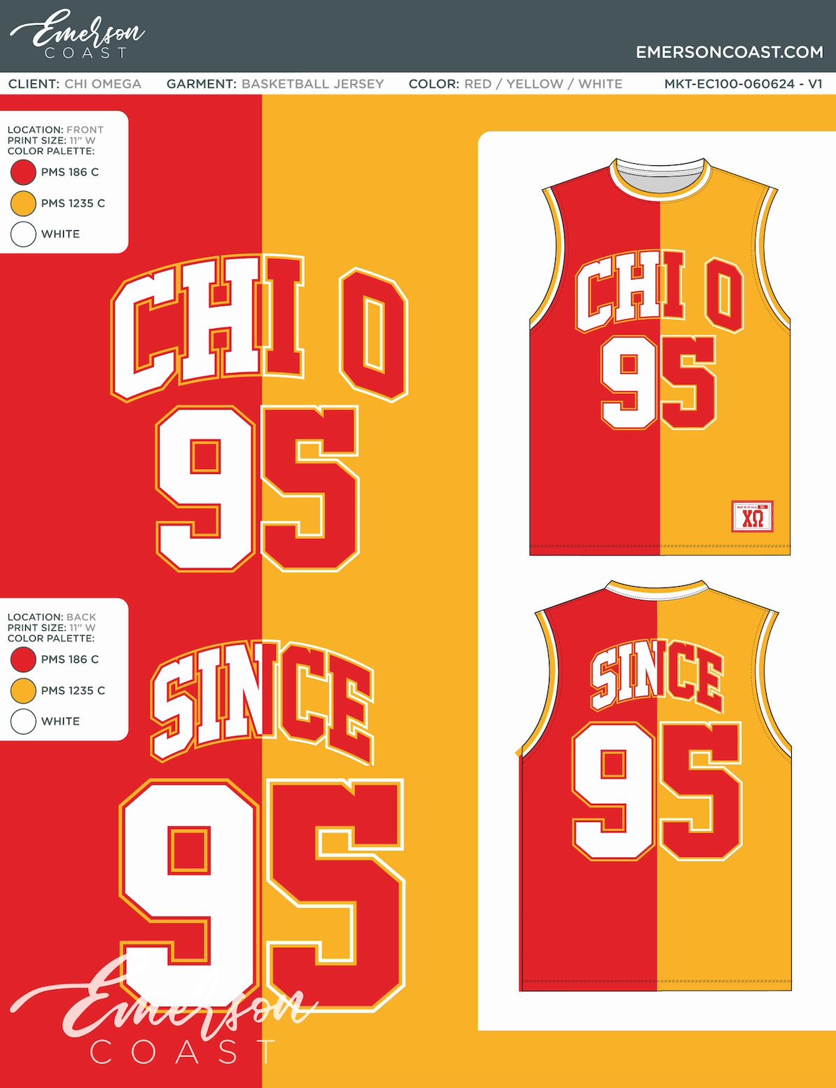 Chi Omega Basketball Jersey