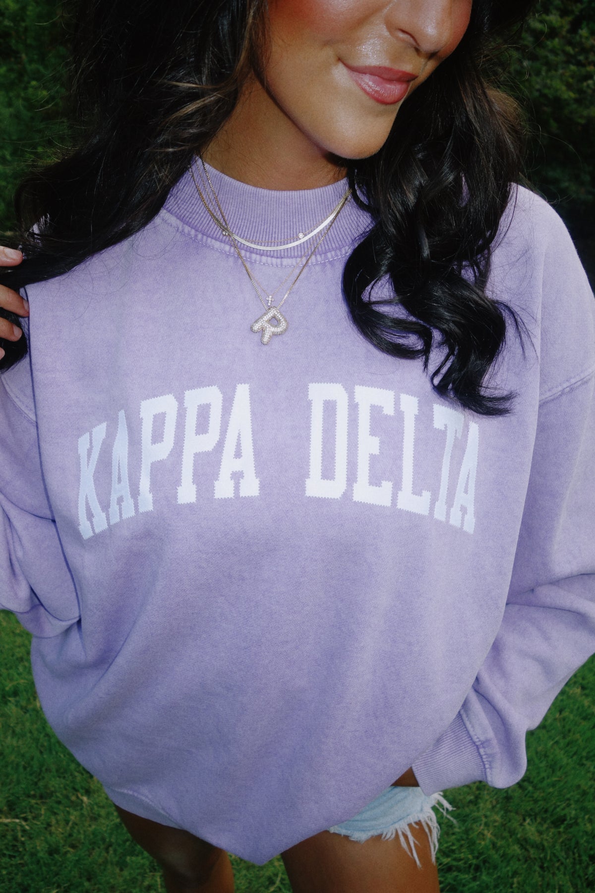 Purple Varsity Mock Neck Sweatshirt