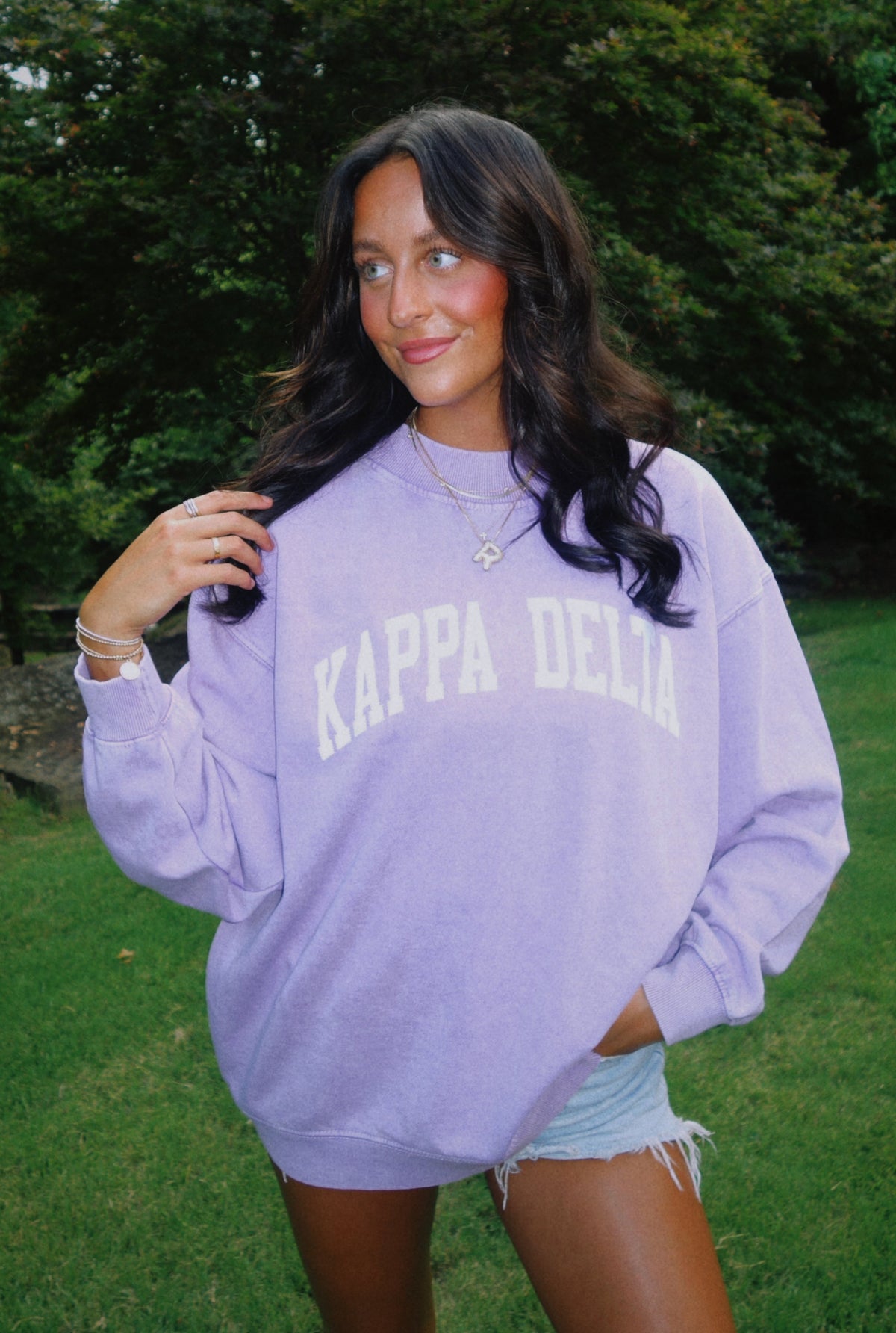 Purple Varsity Mock Neck Sweatshirt