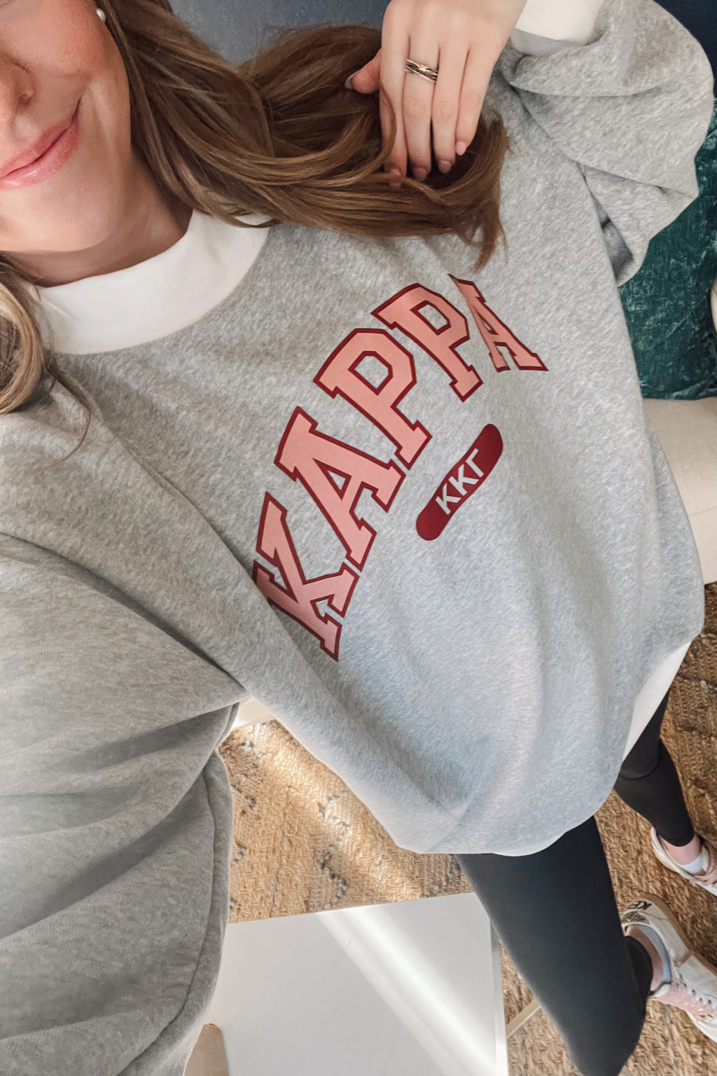 Gray Varsity Mock Neck Sweatshirt