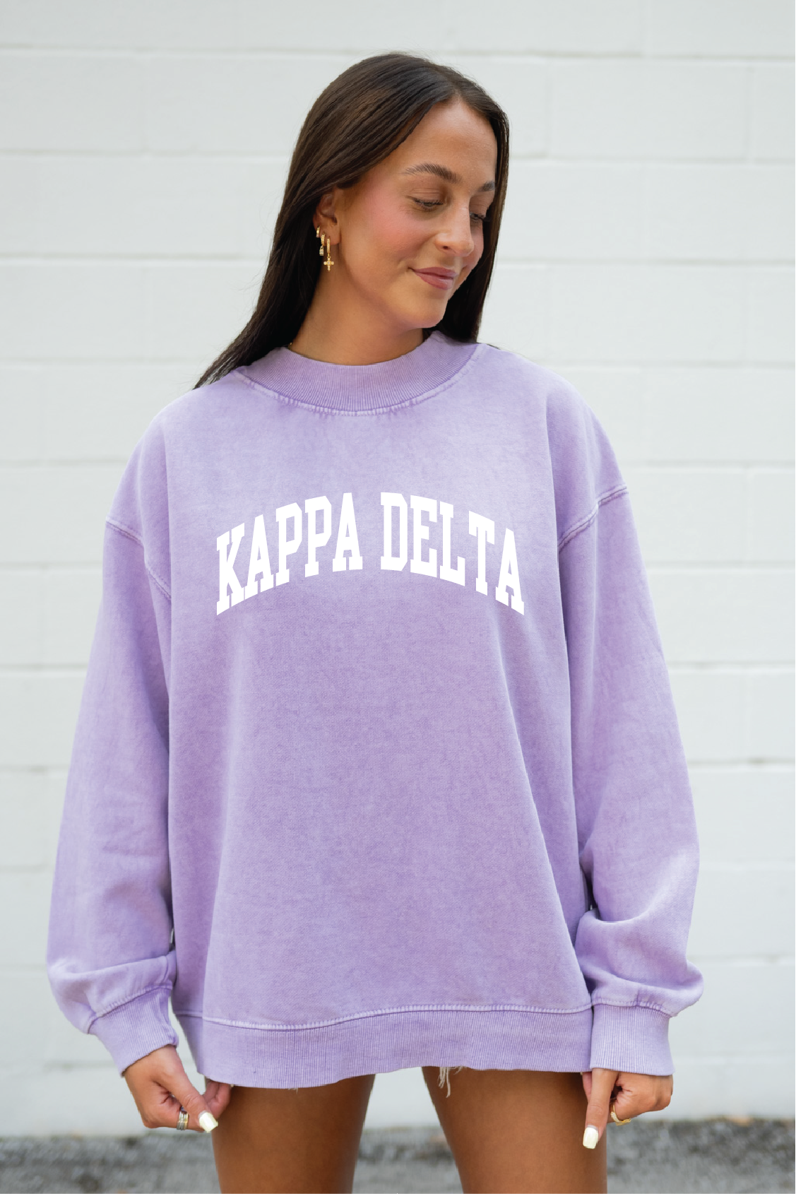 Purple Varsity Mock Neck Sweatshirt