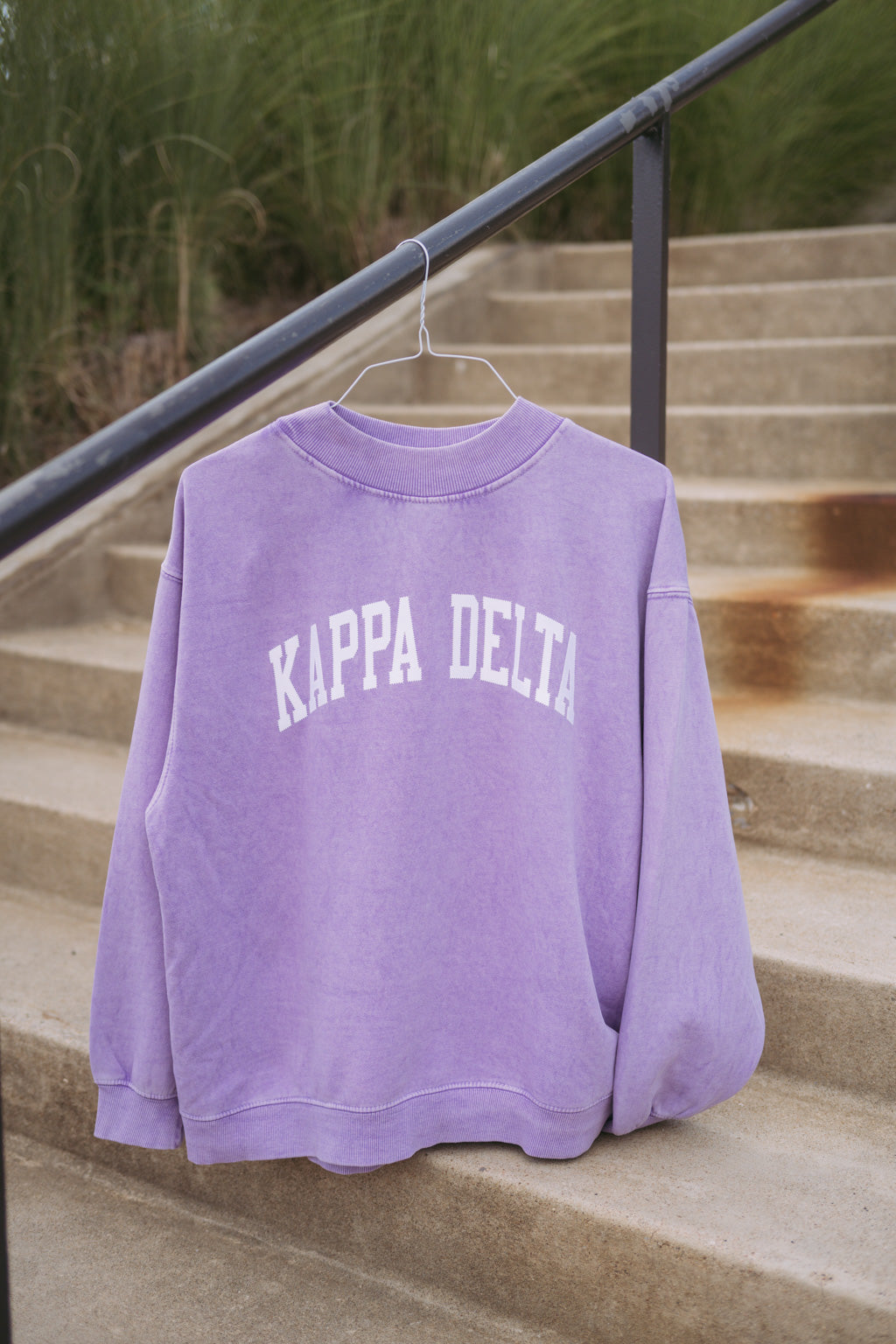 Purple Varsity Mock Neck Sweatshirt