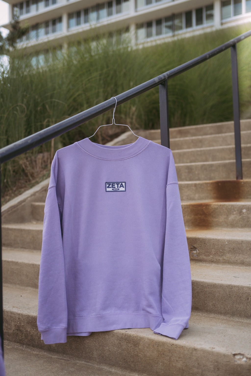 Purple Patch Mock Neck Sweatshirt