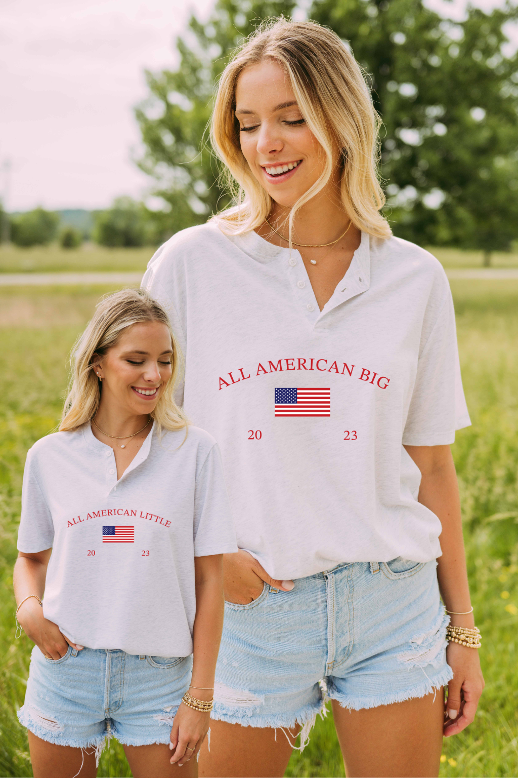 All American Big and Little Henley Tee