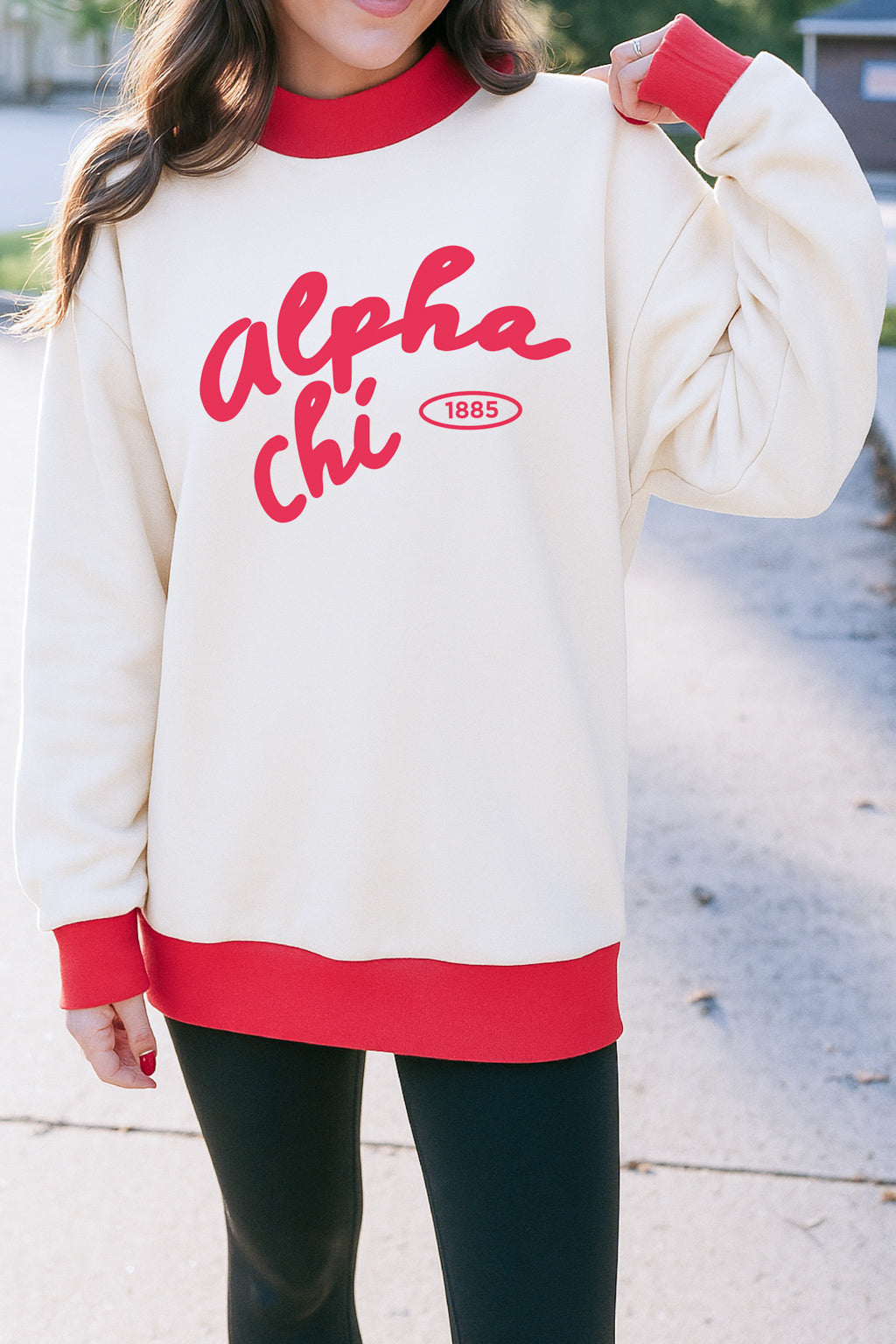 Pre-Order: Classic Cream & Red Mock Neck Set— Limited Release