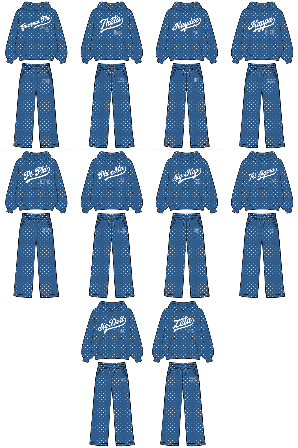 Pre-Order: Blue Polka Dot Hoodie Set— Limited Release