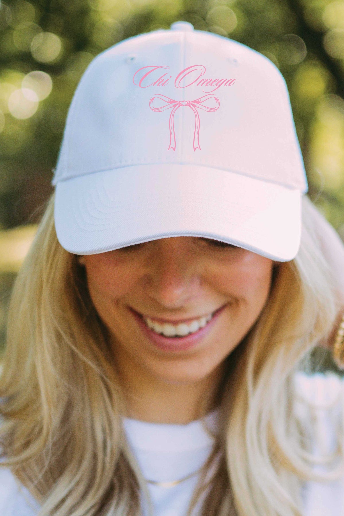 Chi Omega Pink Bow Hat
