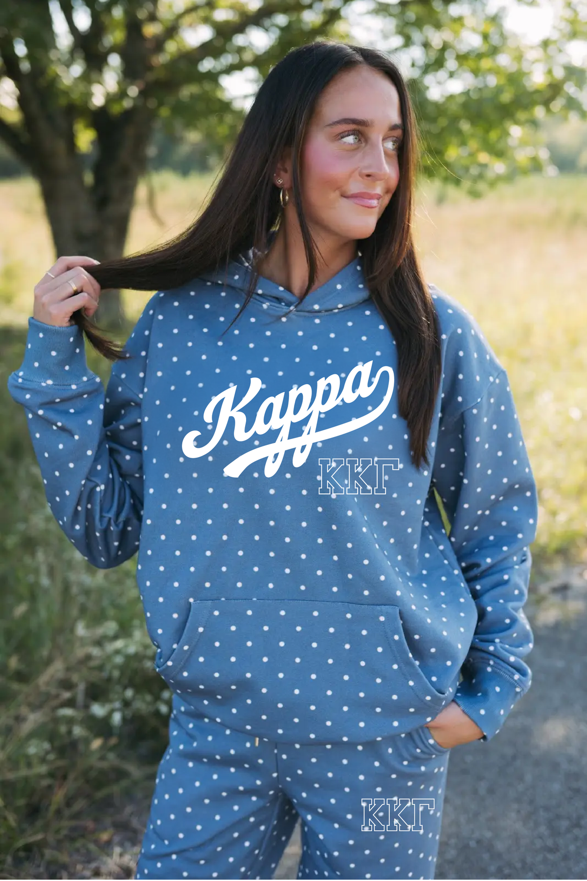 Pre-Order: Blue Polka Dot Hoodie Set— Limited Release