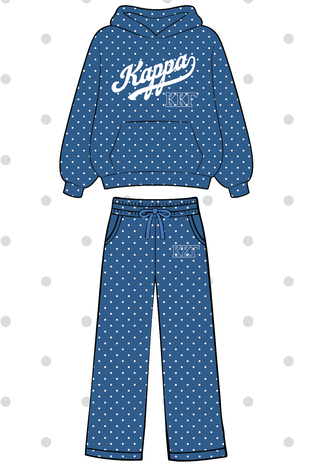 Pre-Order: Blue Polka Dot Hoodie Set— Limited Release