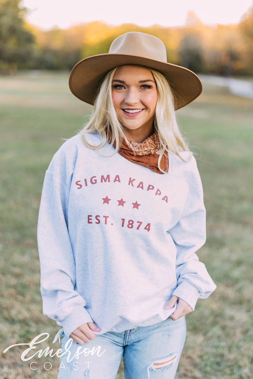 Sigma Kappa Simple Star Ash Gray Sweatshirt