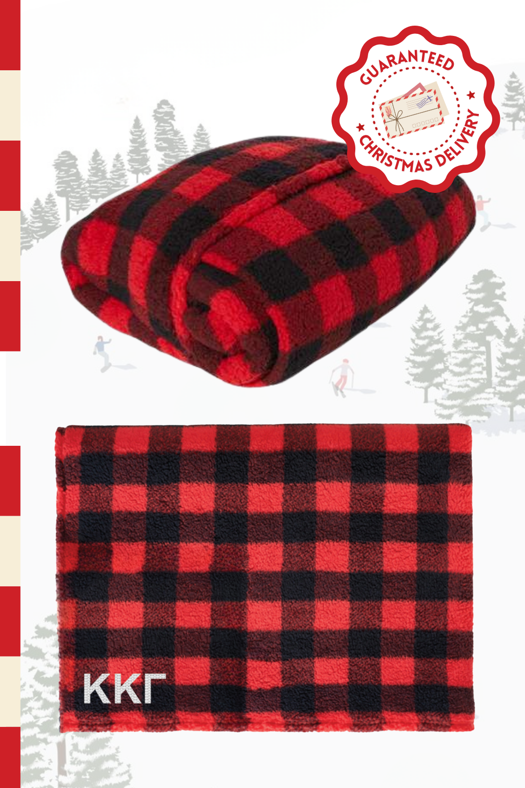Pre-order:Embroidered Red Sherpa Blanket— Limited Release