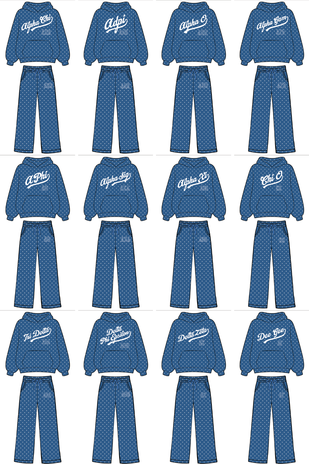 Pre-Order: Blue Polka Dot Hoodie Set— Limited Release